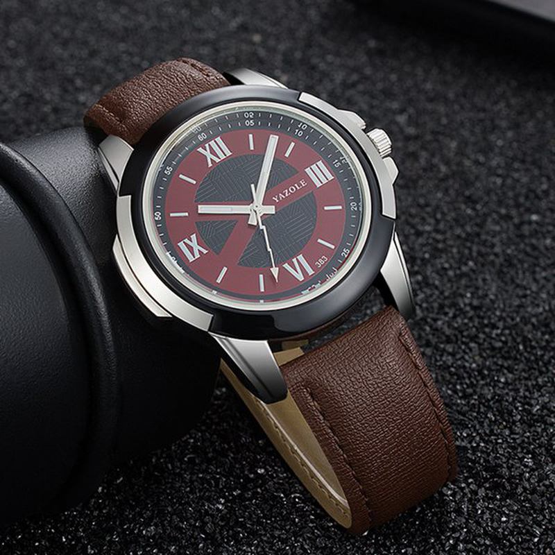 Herrklocka Läderrem Lysande Casual Outdoor Herr Quartz Armbandsur