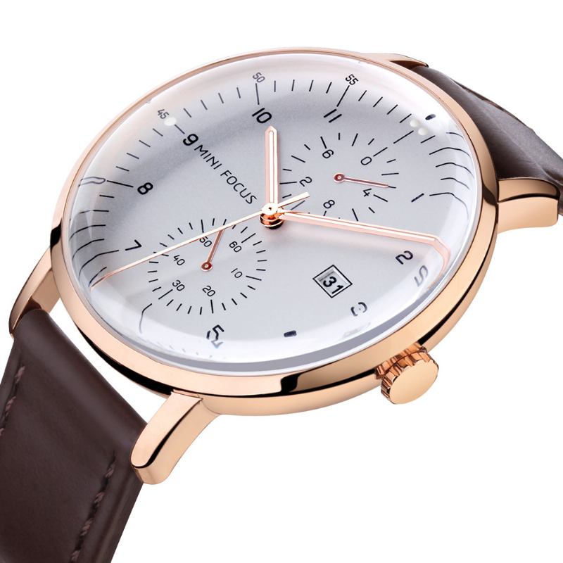 Läderrem Herrklocka Casual Style Lysande Hand Quartz Watches