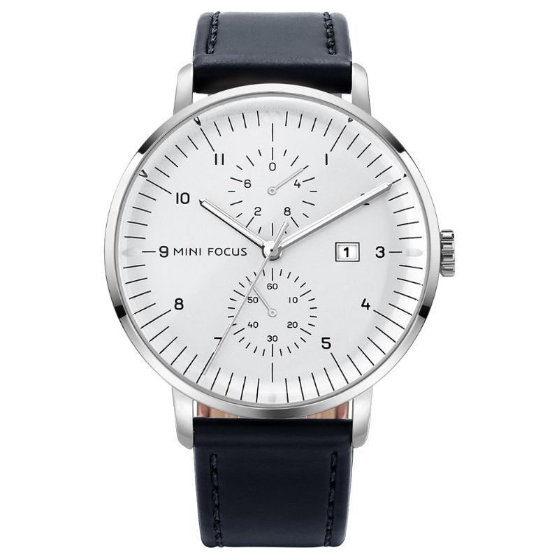 Läderrem Herrklocka Casual Style Lysande Hand Quartz Watches