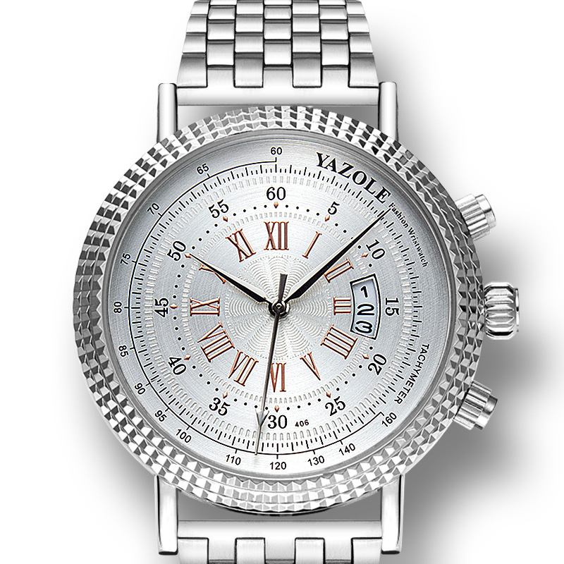 Läderrem Romerska Siffror Crystal Dial Mode Män Quartz Watch