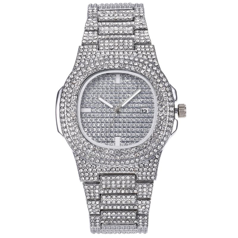 Lyxmode Full Rhinestone Diamond Armbandsur Unisex Quartz Watch