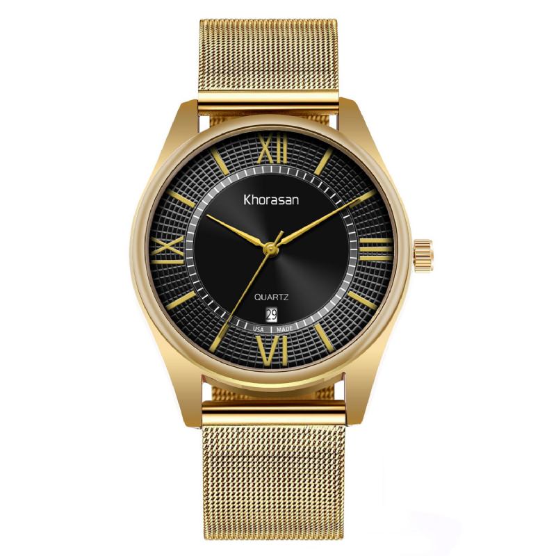 Män Business Watch Dekorerad Pointer Calendar Quartz Watch