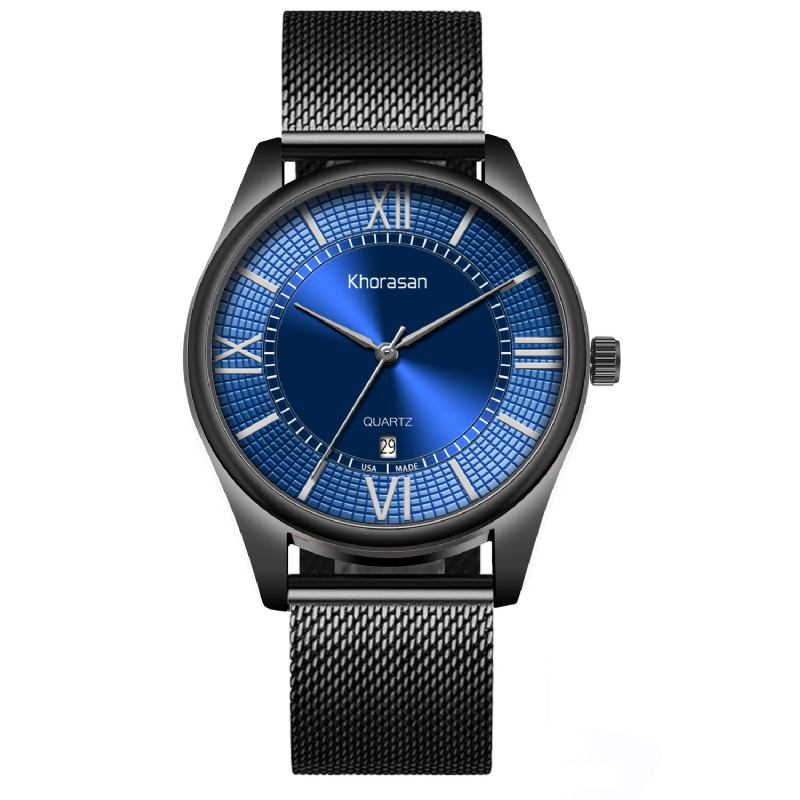 Män Business Watch Dekorerad Pointer Calendar Quartz Watch