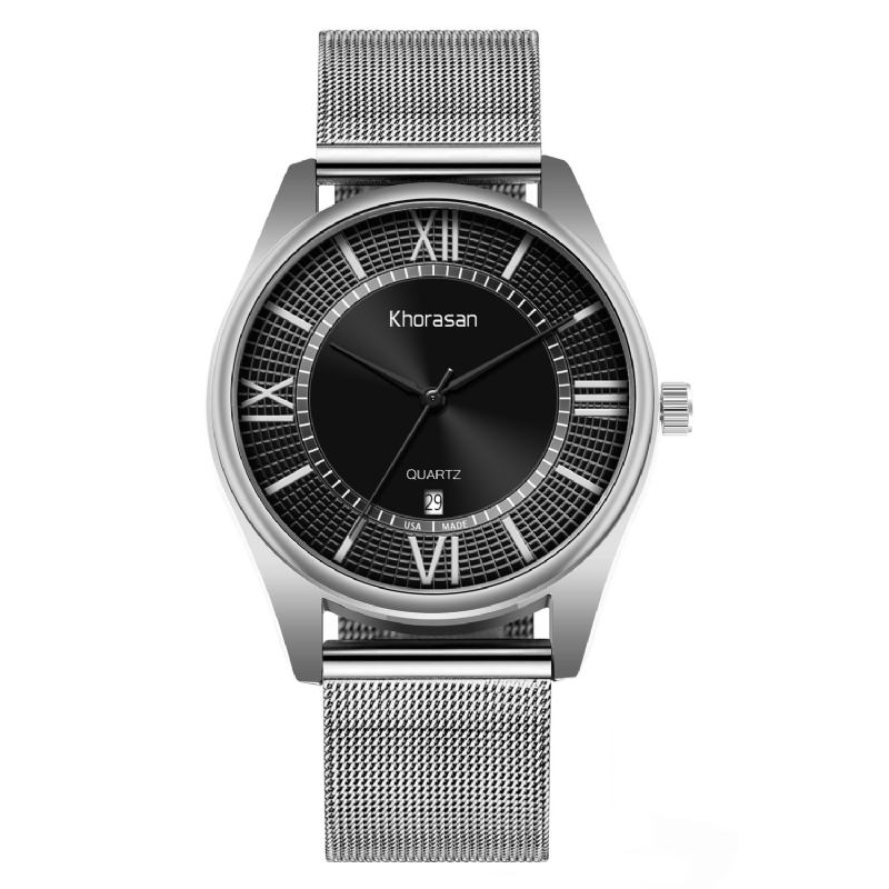 Män Business Watch Dekorerad Pointer Calendar Quartz Watch