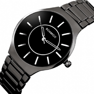 Män Full Metal Strap Enkel Dial Casual Style Vattentät Watch Quartz Watch