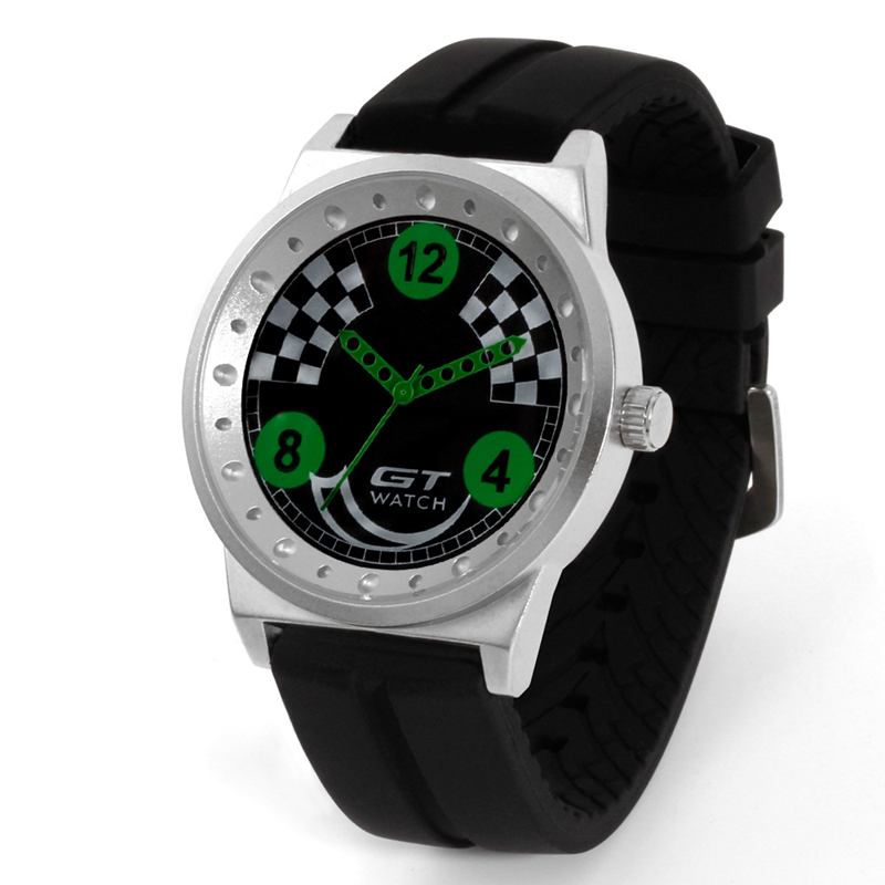 Män Sport Mode Silica Gel Strap Racing Car Style Quartz Armbandsur