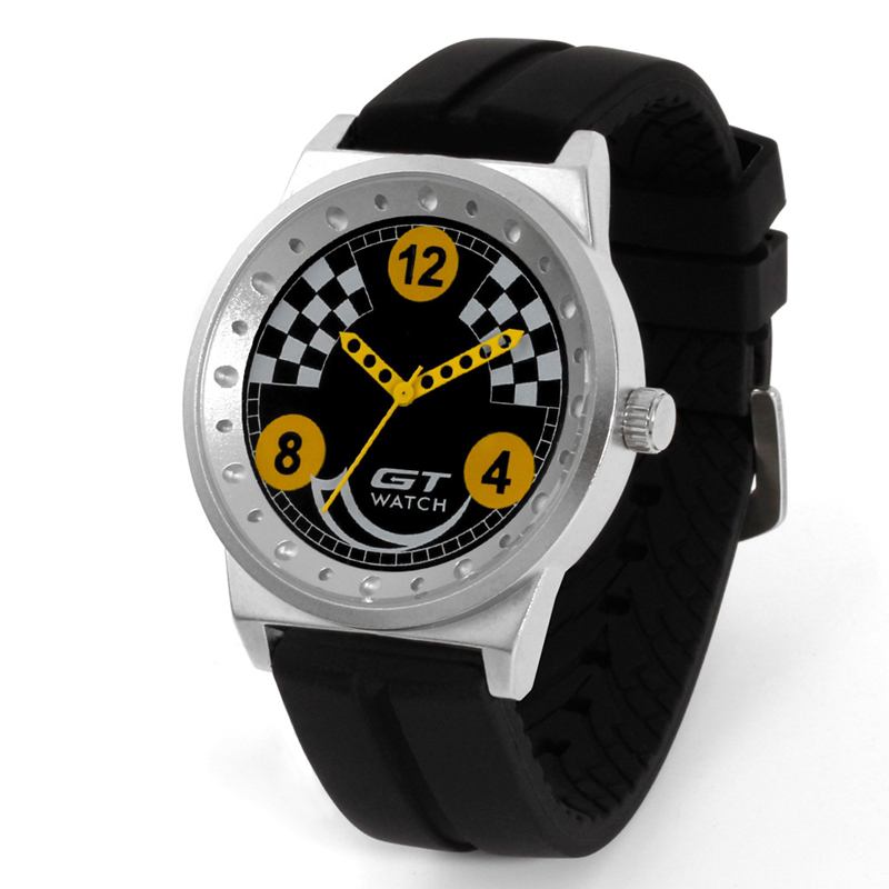 Män Sport Mode Silica Gel Strap Racing Car Style Quartz Armbandsur