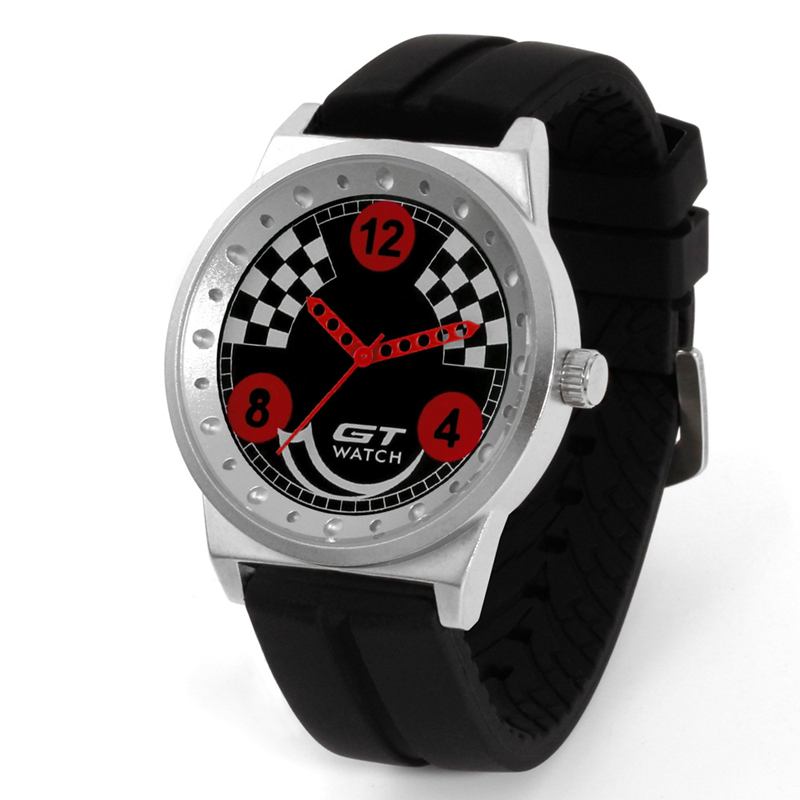 Män Sport Mode Silica Gel Strap Racing Car Style Quartz Armbandsur