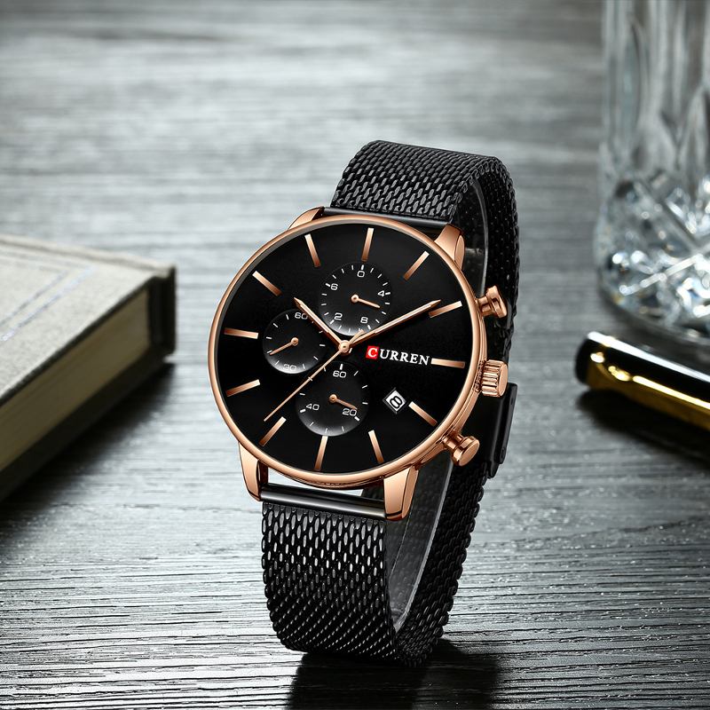 Mode Business Män Watch Light Luxury Vattentät Stor Urtavla Quartz Watch