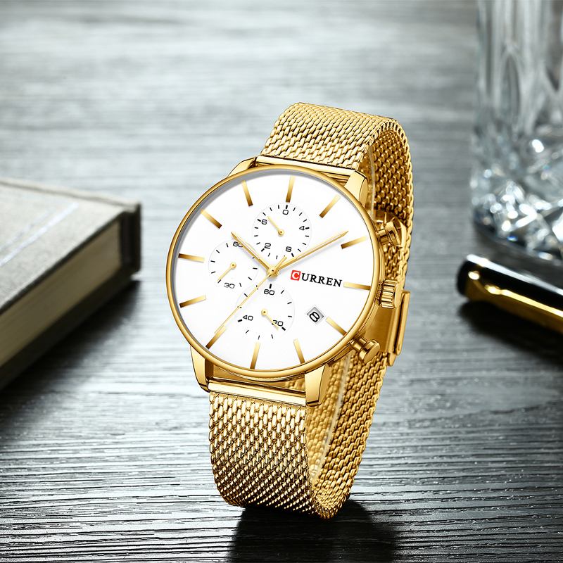 Mode Business Män Watch Light Luxury Vattentät Stor Urtavla Quartz Watch