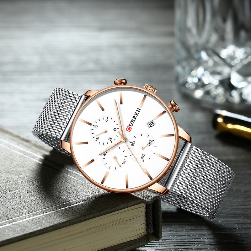 Mode Business Män Watch Light Luxury Vattentät Stor Urtavla Quartz Watch