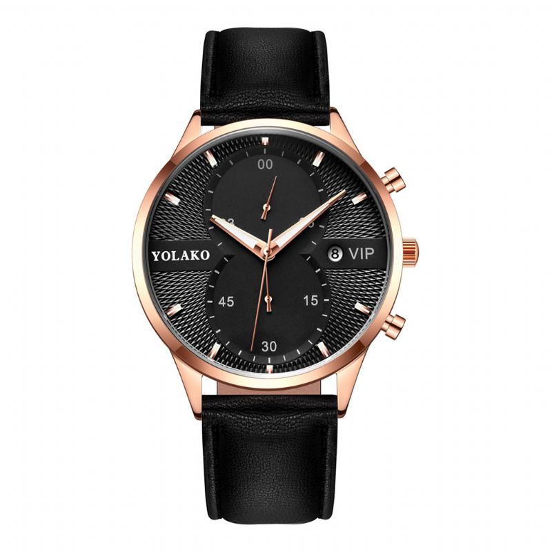 Mode Casual Business Pu Läder Enkelt Bälte Quartz Watch För Män