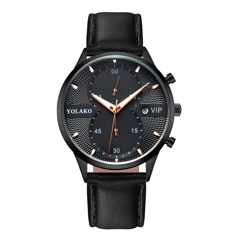 Mode Casual Business Pu Läder Enkelt Bälte Quartz Watch För Män