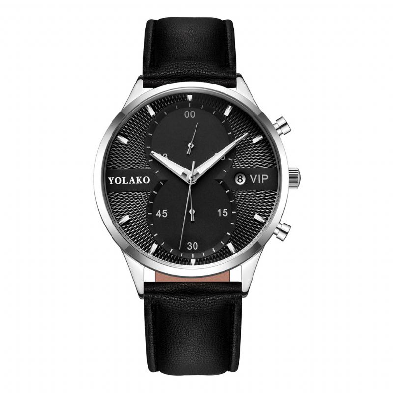 Mode Casual Business Pu Läder Enkelt Bälte Quartz Watch För Män