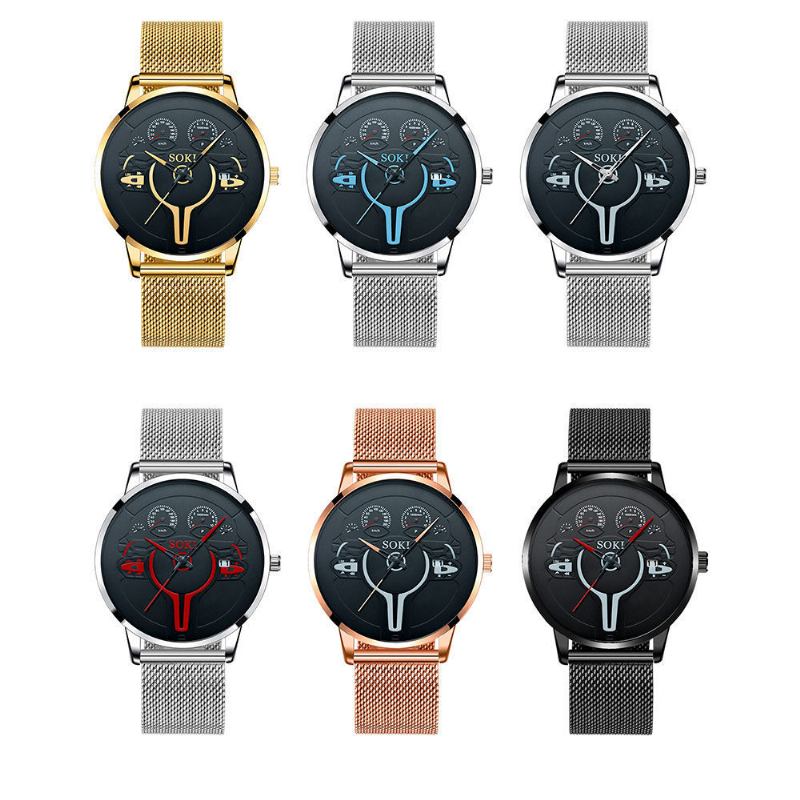 Mode Casual Herr Business Watch Dekorerad Pointer Calendar Quartz Watch