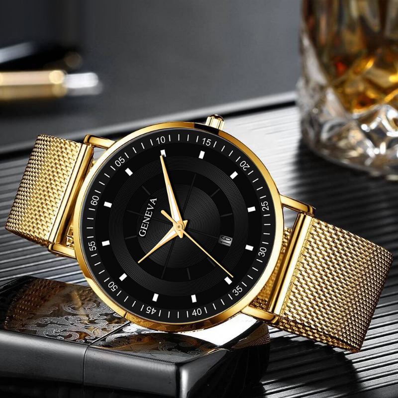 Mode Casual Luminous Pointers Business Multi-function Mesh Armband Quartz Watch