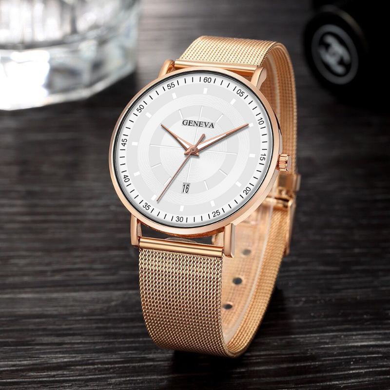 Mode Casual Luminous Pointers Business Multi-function Mesh Armband Quartz Watch