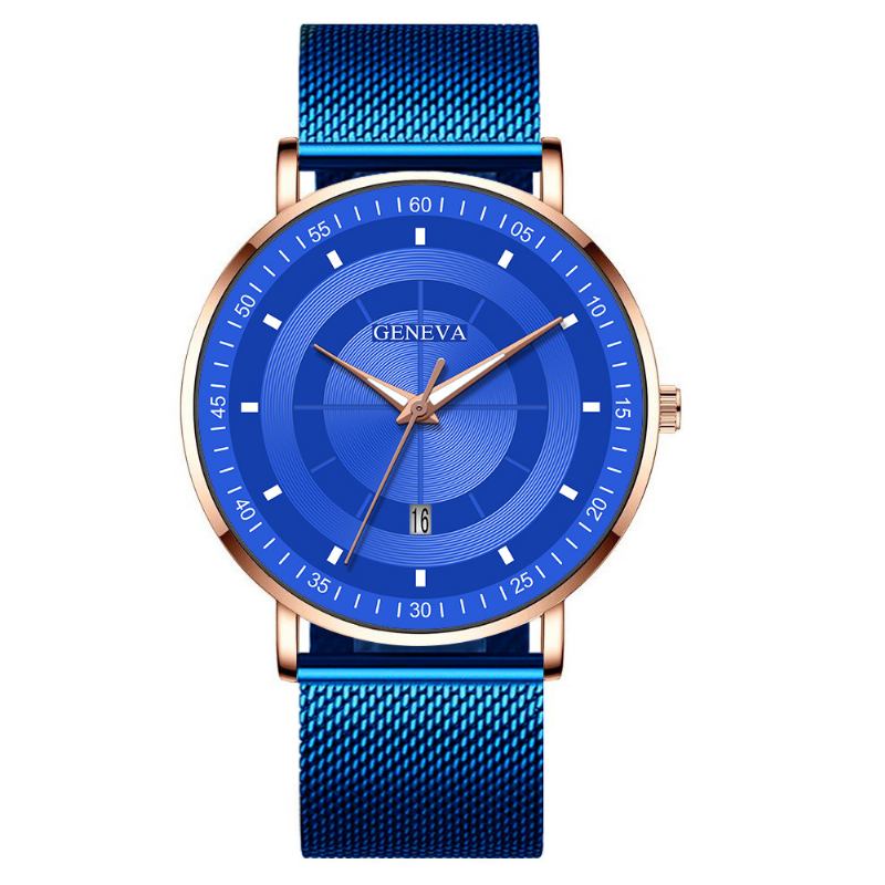 Mode Casual Luminous Pointers Business Multi-function Mesh Armband Quartz Watch