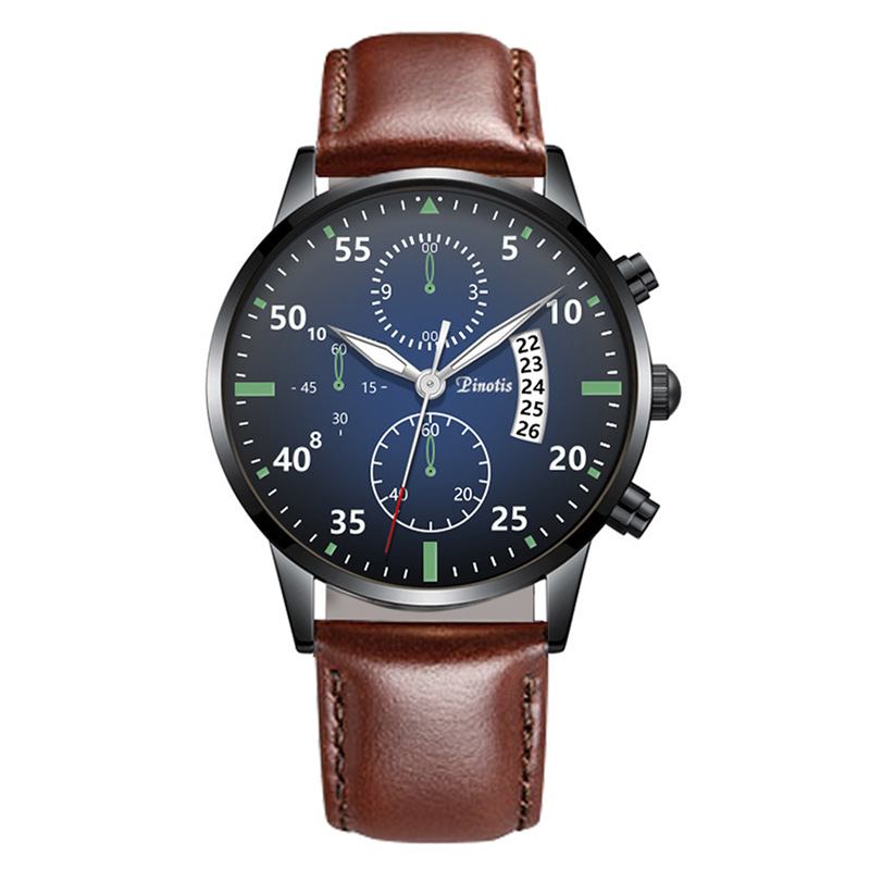 Mode Elegant Business Casual Sportbälte Läderband Män Quartz Watch