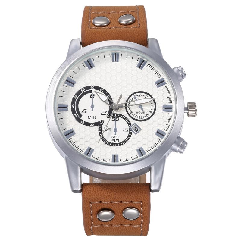 Mode Elegant Sport Business Casual Bälte Herrklocka Quartz Watch