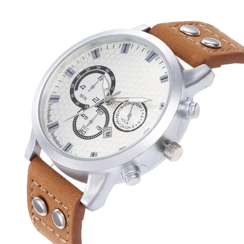 Mode Elegant Sport Business Casual Bälte Herrklocka Quartz Watch