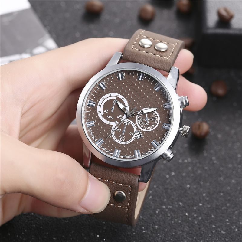 Mode Elegant Sport Business Casual Bälte Herrklocka Quartz Watch