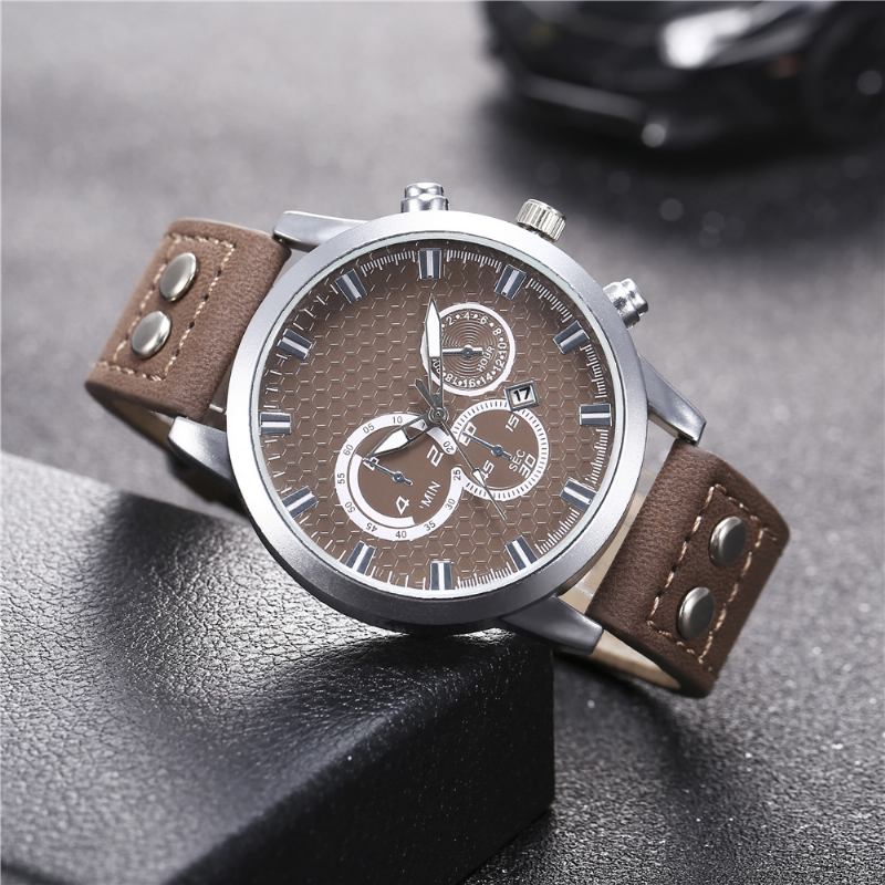 Mode Elegant Sport Business Casual Bälte Herrklocka Quartz Watch