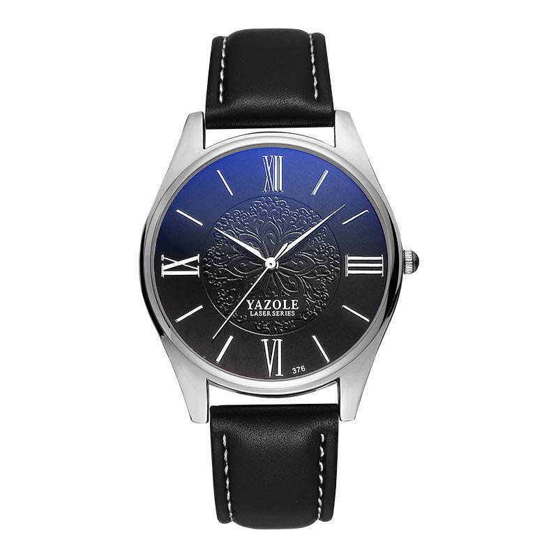 Mode Enkel Urtavla Läderrem Herrklocka Quartz Watch