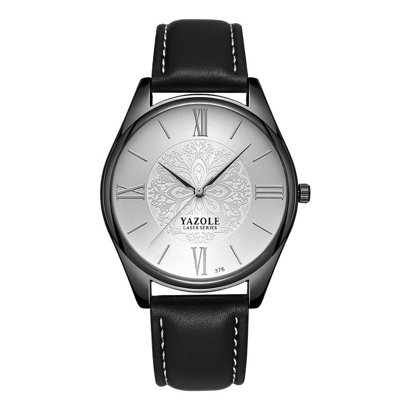 Mode Enkel Urtavla Läderrem Herrklocka Quartz Watch