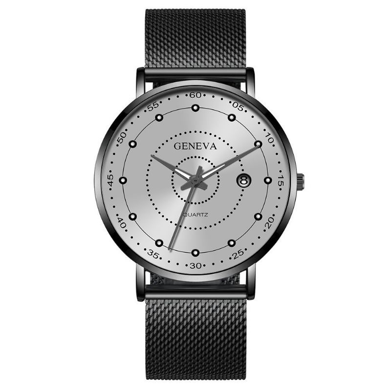 Mode Män Business Watch Dekorerad Pointer Luminous Quartz Watch