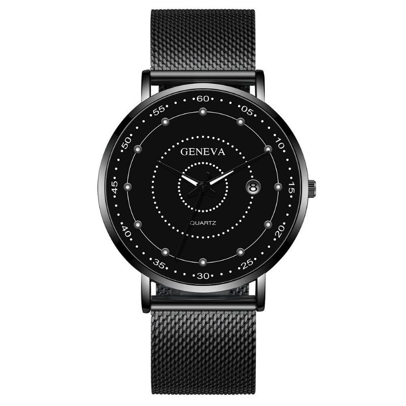 Mode Män Business Watch Dekorerad Pointer Luminous Quartz Watch