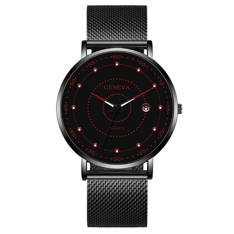 Mode Män Business Watch Dekorerad Pointer Luminous Quartz Watch