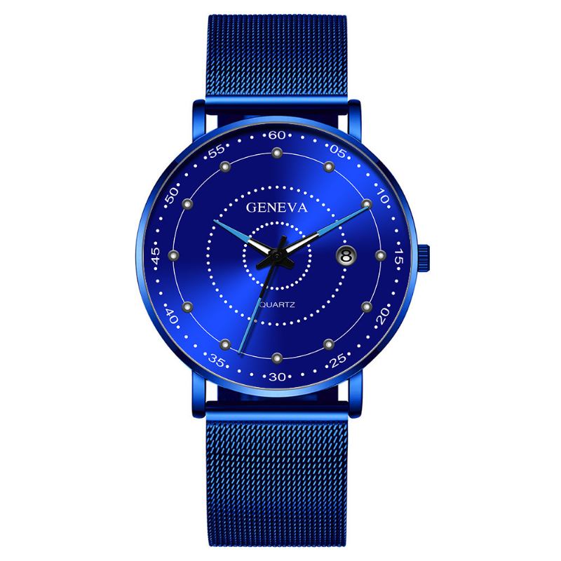 Mode Män Business Watch Dekorerad Pointer Luminous Quartz Watch