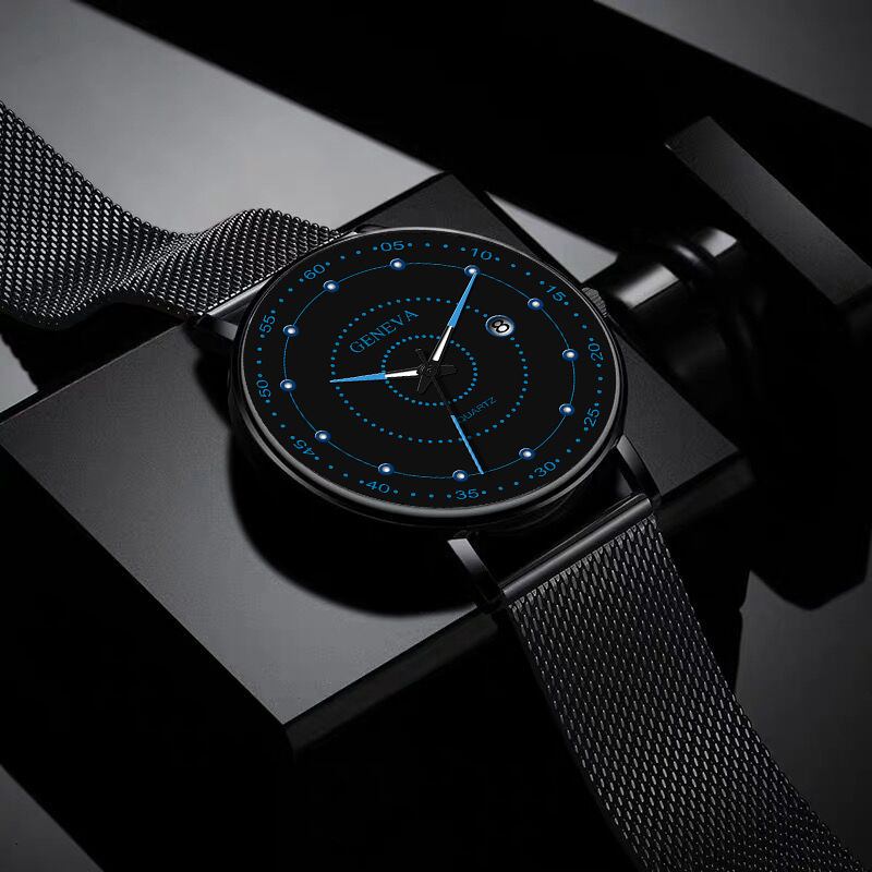 Mode Män Business Watch Dekorerad Pointer Luminous Quartz Watch