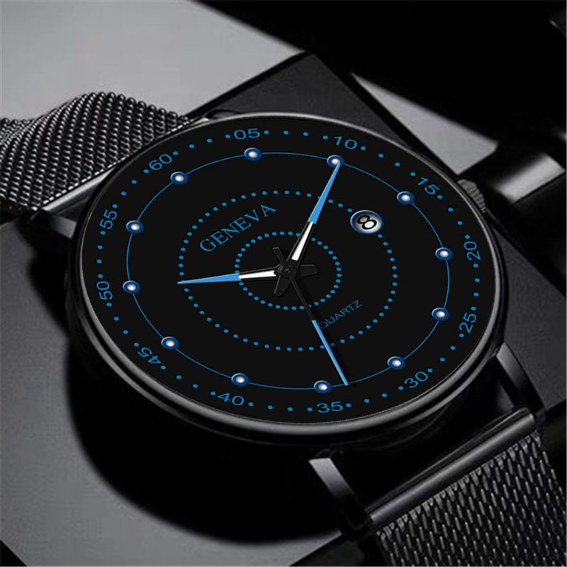 Mode Män Business Watch Dekorerad Pointer Luminous Quartz Watch