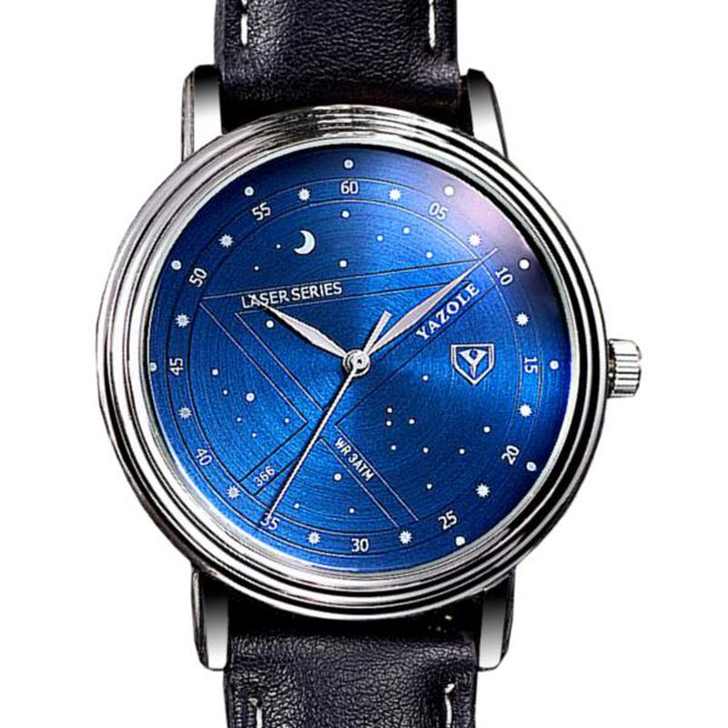 Mode Män Quartz Watch Casual Stars Pattern Dial Armbandsur