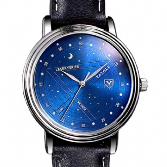 Mode Män Quartz Watch Casual Stars Pattern Dial Armbandsur