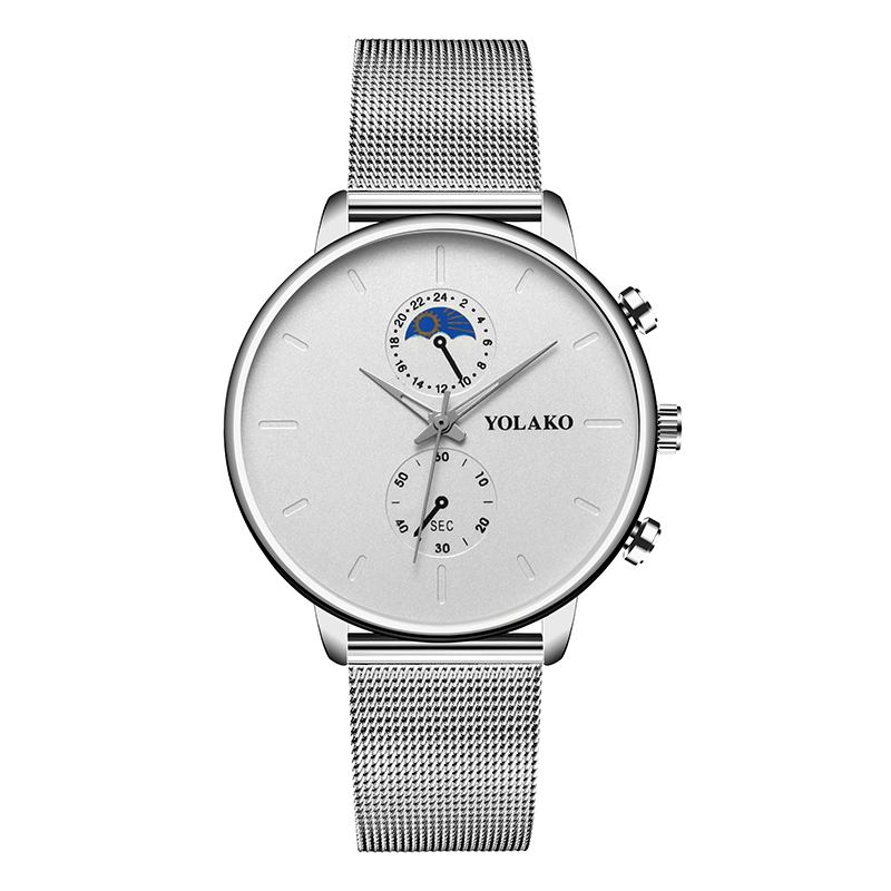 Mode Mesh Armband Män Vattentät Business Style Watch Quartz Watch