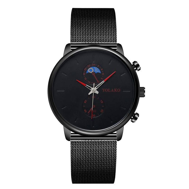 Mode Mesh Armband Män Vattentät Business Style Watch Quartz Watch