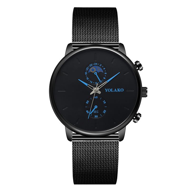 Mode Mesh Armband Män Vattentät Business Style Watch Quartz Watch