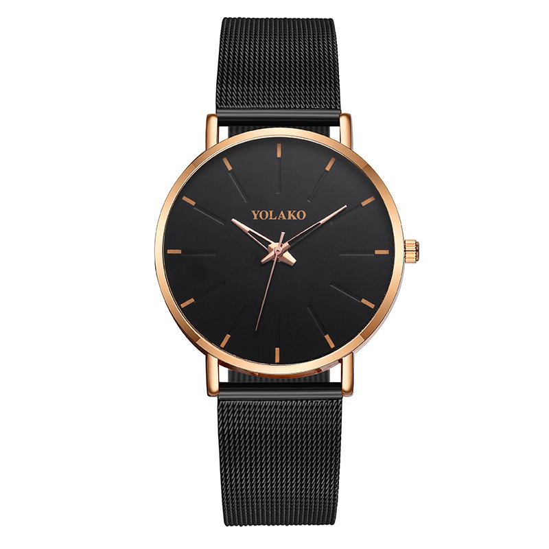 Mode Mesh Stålrem Causal Style Enkel Dial Herrklocka Quartz Watch