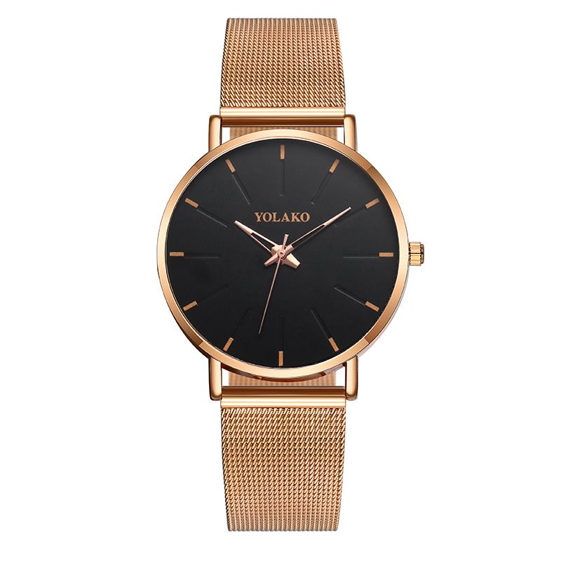 Mode Mesh Stålrem Causal Style Enkel Dial Herrklocka Quartz Watch