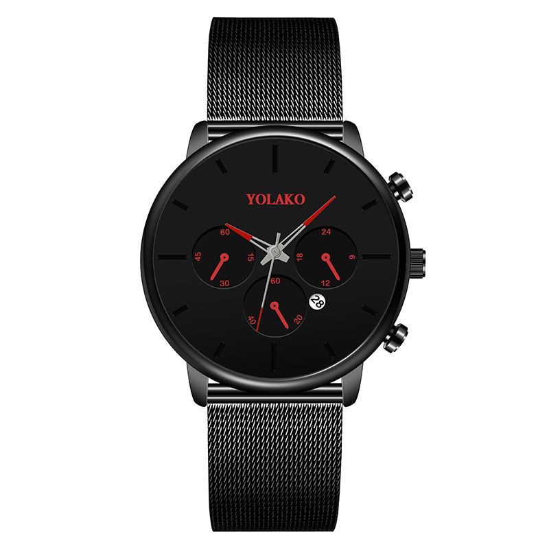 Mode Sport Solmålning Urtavla Kronograf Fullt Fodral Män Quartz Watch