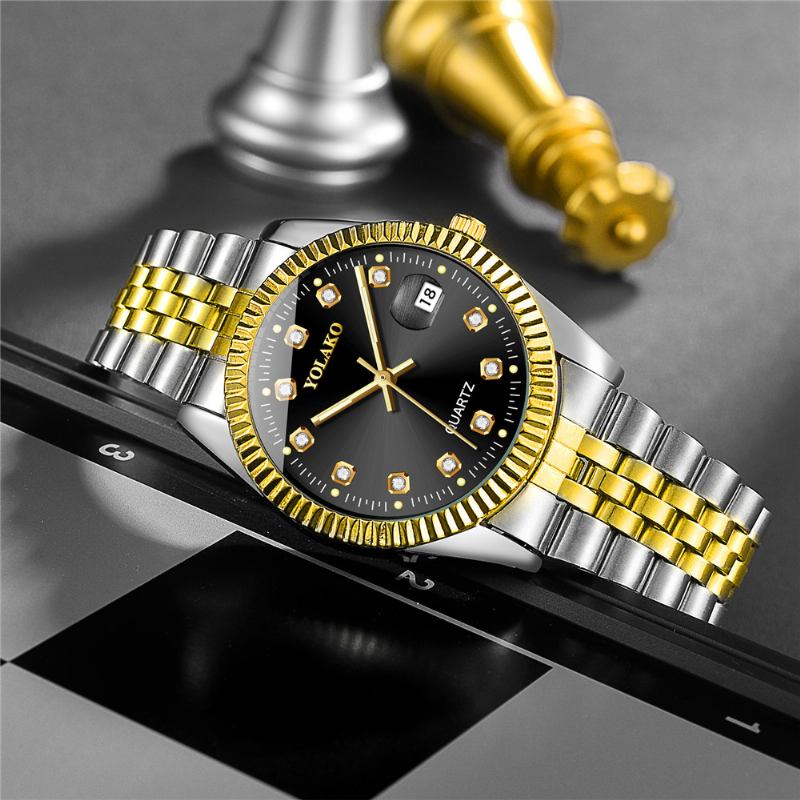 Mode Steel Band Watch Diamond Casual Square Herr Quartz Watch