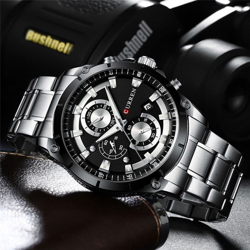 Multifunktion Business Style Herr Armbandsur Lysande Display Quartz Watches