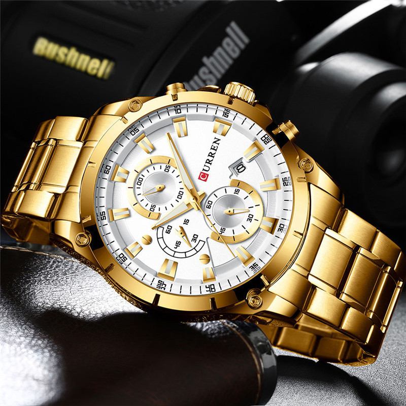 Multifunktion Business Style Herr Armbandsur Lysande Display Quartz Watches