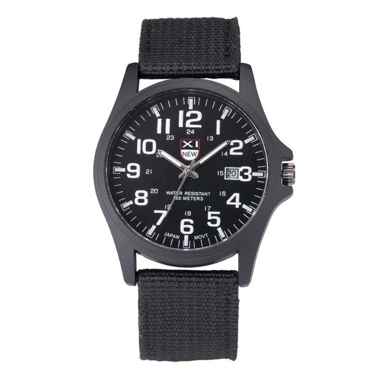 Nylonband Casual Style Quartz Watch Date Display Herrarmbandsur