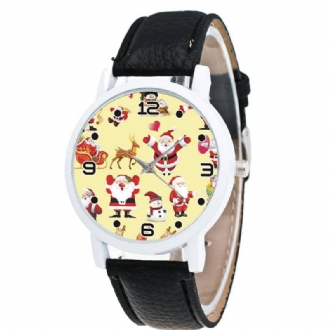 Tecknad Jultomte Mönster Söt Kid Watch Mode Barn Quartz Watch