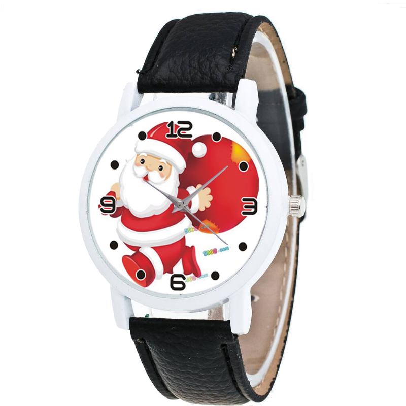 Tecknad Jultomte Och Presentmönster Söt Kid Watch Mode Barn Quartz Watch