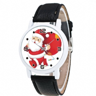 Tecknad Jultomte Och Presentmönster Söt Kid Watch Mode Barn Quartz Watch